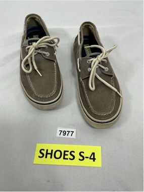 Mens Sperry Top Sider Lace Up Deck Shoes 9.5 M Taupe